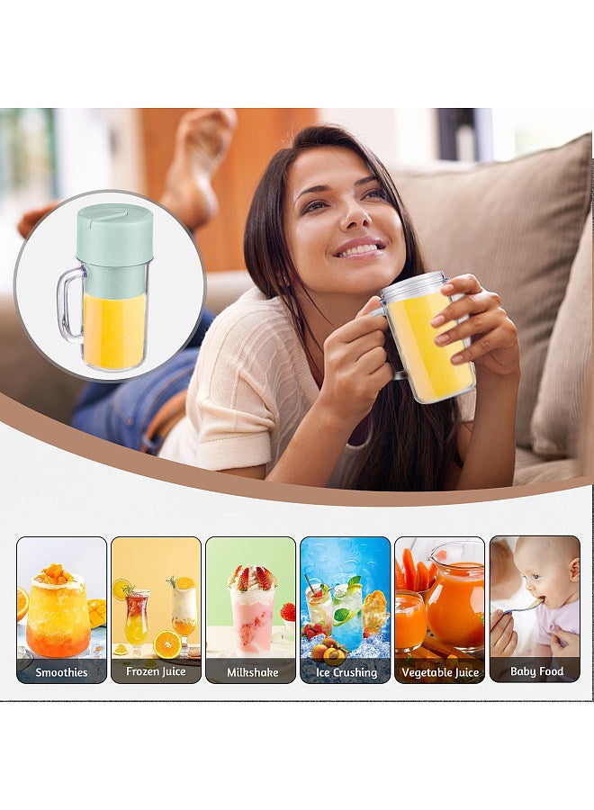 Portable Blender for Shakes and Smoothies 340ml Mini Blender with Handle 6 Blades Waterproof USB Type-C Rechargeable Personal Blender for Home Kitchen Office Travel Outdoor Sports