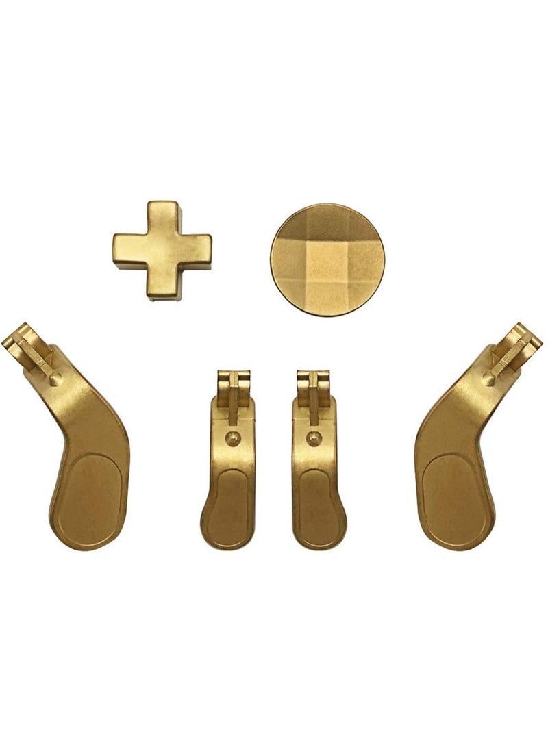 Metal D-Pads, Paddles Hair Trigger Locks Replacement for Xbox One Elite Controller Series 2 , Series 1 (Gold)