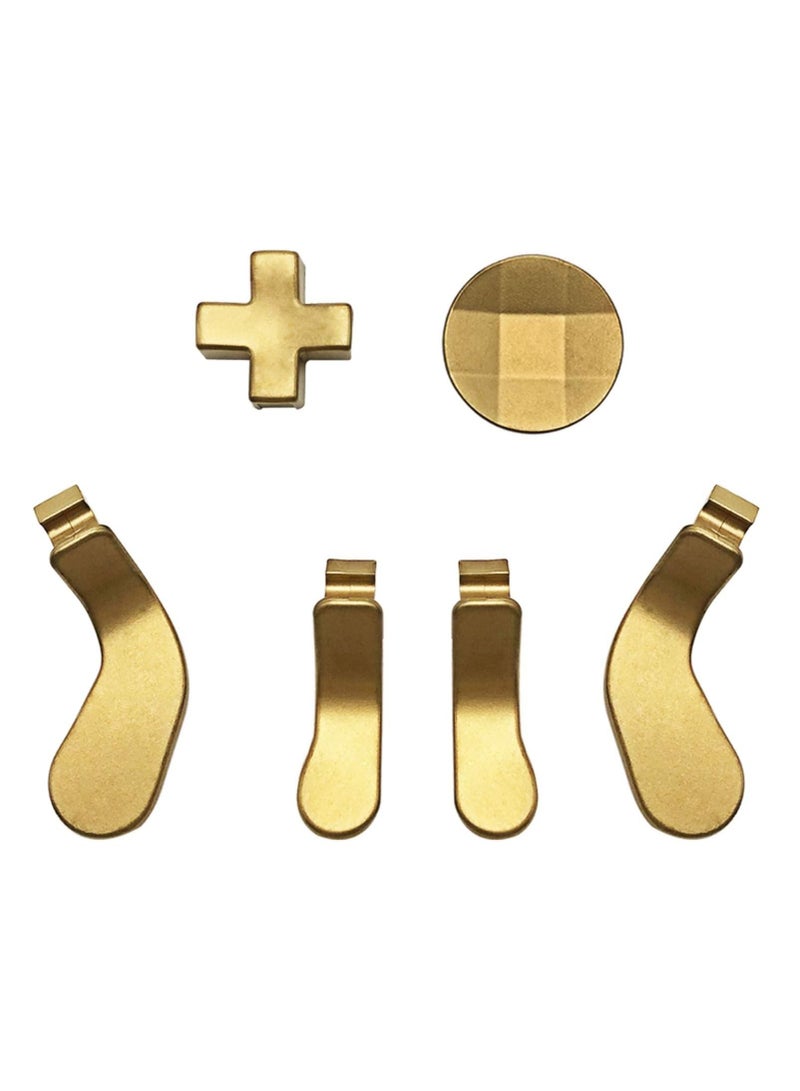 Metal D-Pads, Paddles Hair Trigger Locks Replacement for Xbox One Elite Controller Series 2 , Series 1 (Gold)