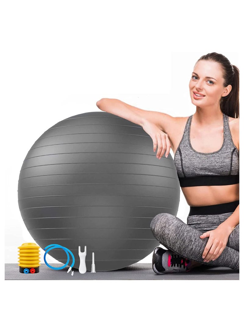 Exercise Gym Ball 55cm Extra Thick Swiss Ball | with - Quick Pump - Birthing Ball for - Yoga-Pilates - Fitness - Physical Therapy - Pregnancy & Labour