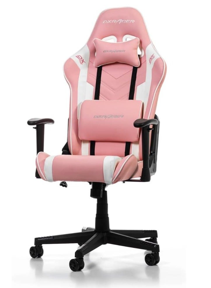 DXRacer P132 Prince Series Gaming Chair - Pink/White | GC-P132-PW-F2-158