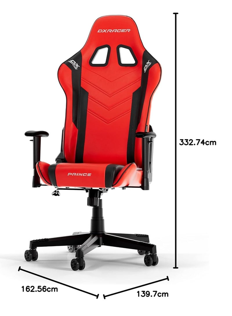 DXRacer Prince Series P132 Gaming Chair, Red & Black | GC-P132-RN-F2-01