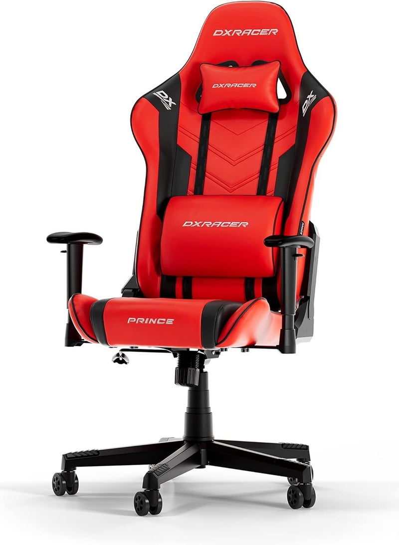 DXRacer Prince Series P132 Gaming Chair, Red & Black | GC-P132-RN-F2-01