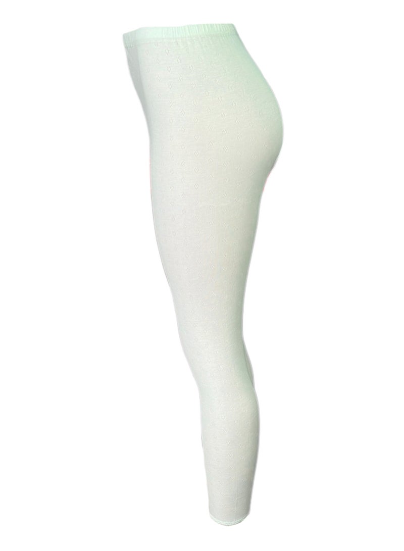 3- Pices Full Length Inner Leggings Perforated Cotton with Elasticized Waistband Women Off White