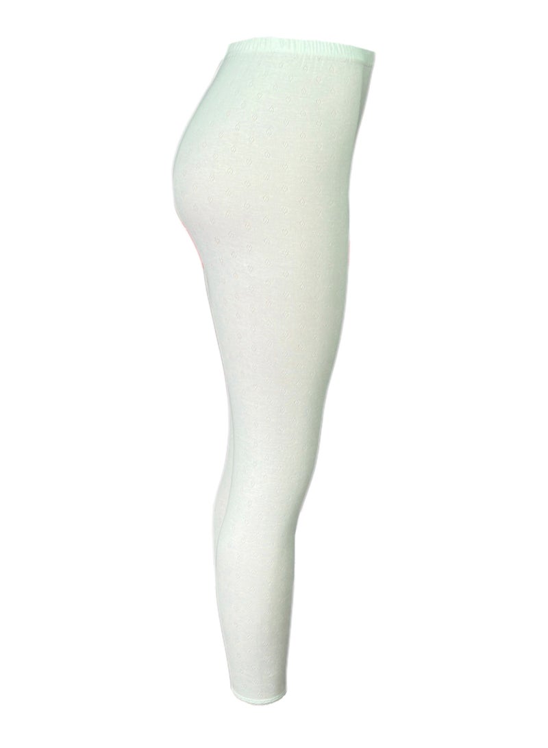 3- Pices Full Length Inner Leggings Perforated Cotton with Elasticized Waistband Women Off White