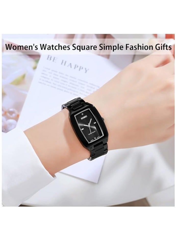 SKMEI Watch for Women Ladies Female Simple Square Stainless Luxury Fashion Small Slim Analog Quartz Waterproof Dress Casual Wrist Watch