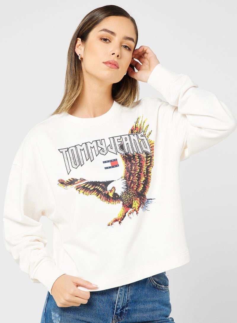 Eagle Print Knitted Sweatshirt