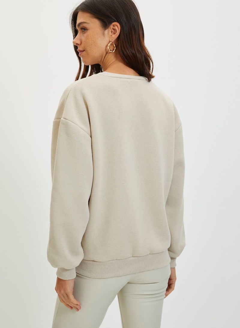 Crew Neck Knitted Sweatshirt