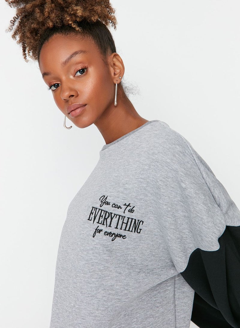 Slogan Crew Neck Sweatshirt