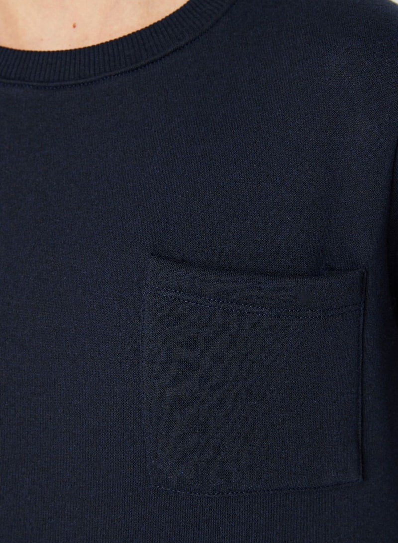 Pocket Detail Knitted Sweatshirt