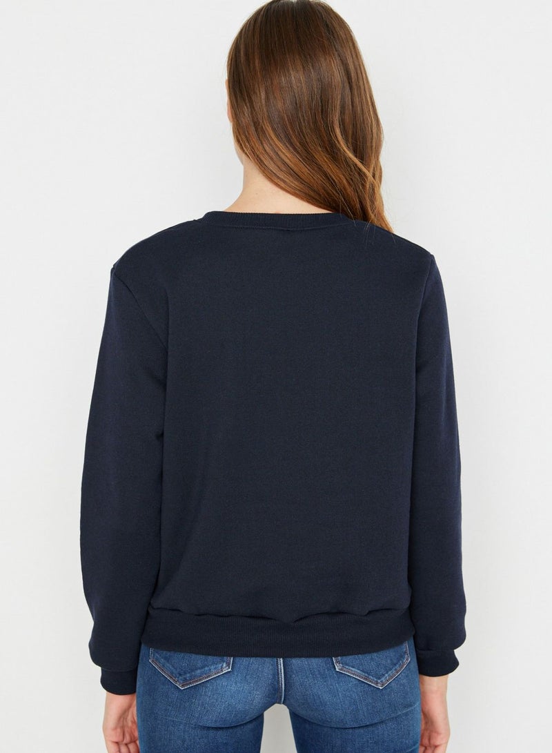 Pocket Detail Knitted Sweatshirt