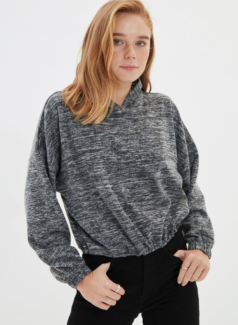 Crew Neck Knitted Sweatshirt