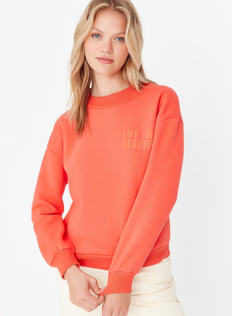 Crew Neck Knitted Sweatshirt