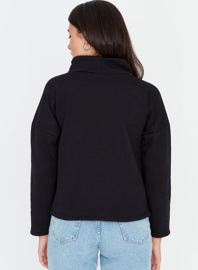 Embroidered Sleeve Sweatshirt