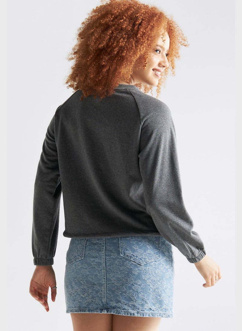 Printed Crew Neck Sweatshirt