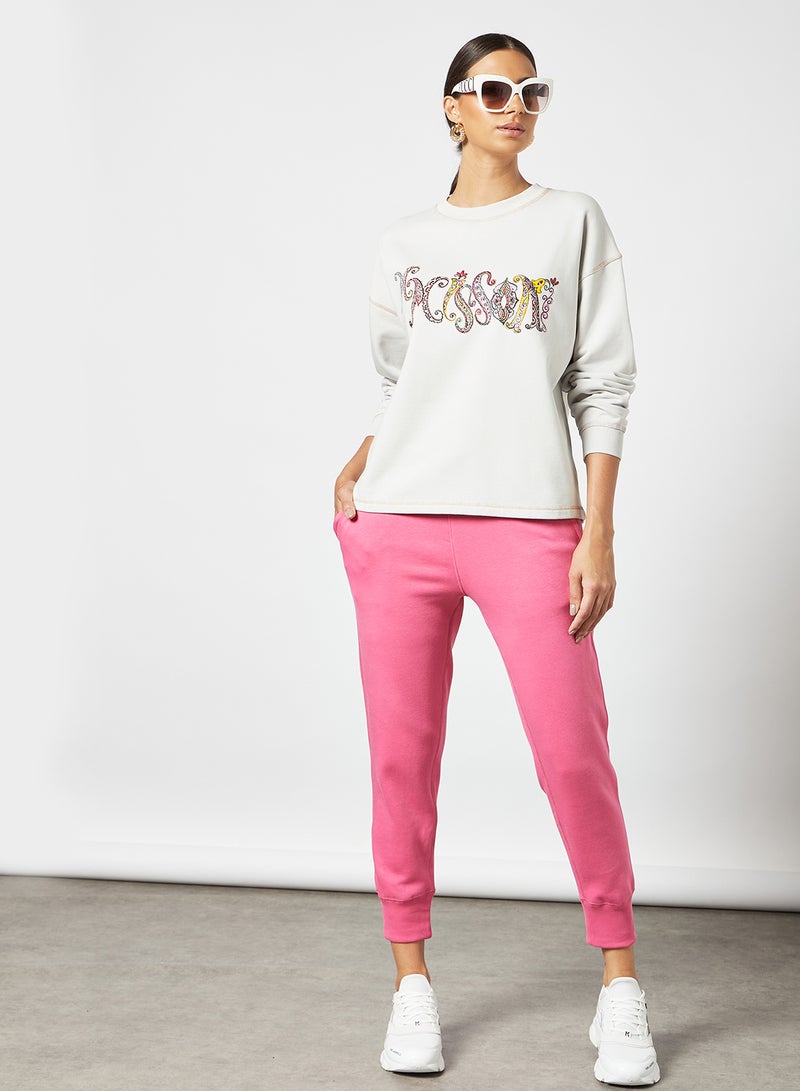 Graphic Front Sweatshirt White