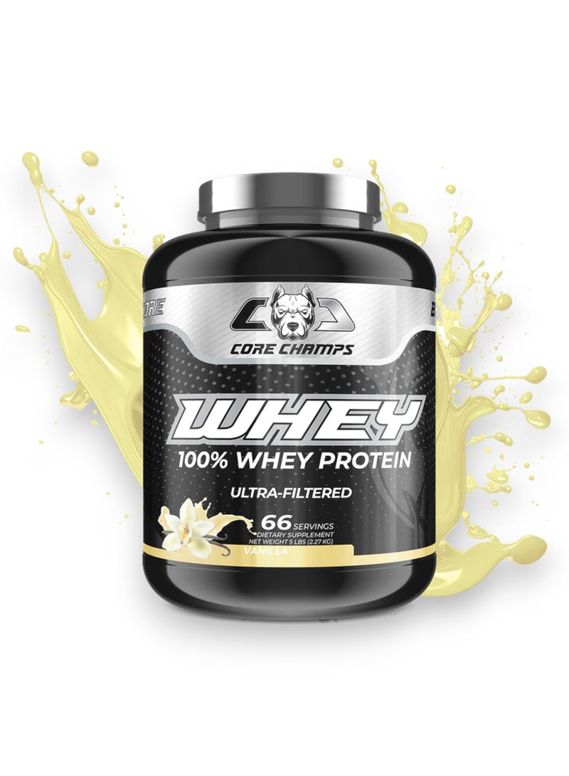 Whey, 100% Whey Protein Ultrafiltrated,  Vanilla Flavour, 5 Lbs