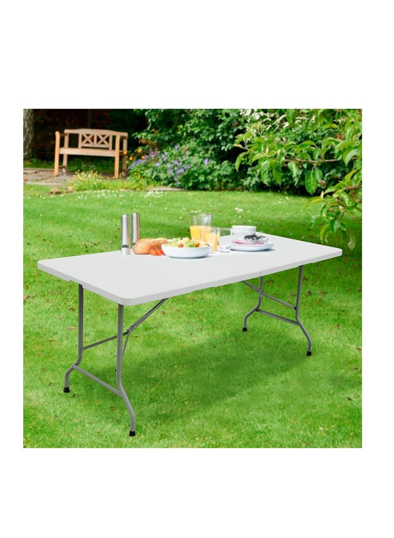 Heavy Duty Foldable Table Ideal For Crafts, Outdoor Events, Picnic Table, BBQ Party, Camping Table, Convenient to Carry With Handle, Lightweight, Portable Table 122X60X74CM Folding Table