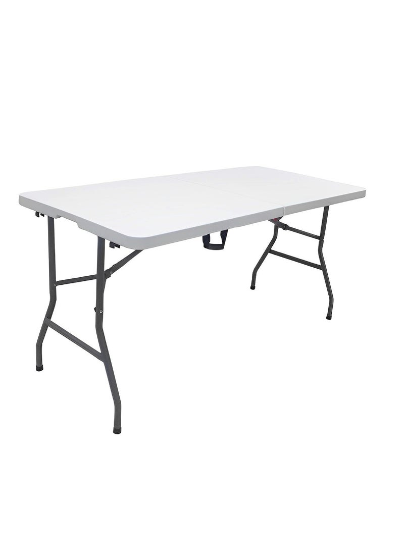 Heavy Duty Foldable Table Ideal For Crafts, Outdoor Events, Picnic Table, BBQ Party, Camping Table, Convenient to Carry With Handle, Lightweight, Portable Table 122X60X74CM Folding Table