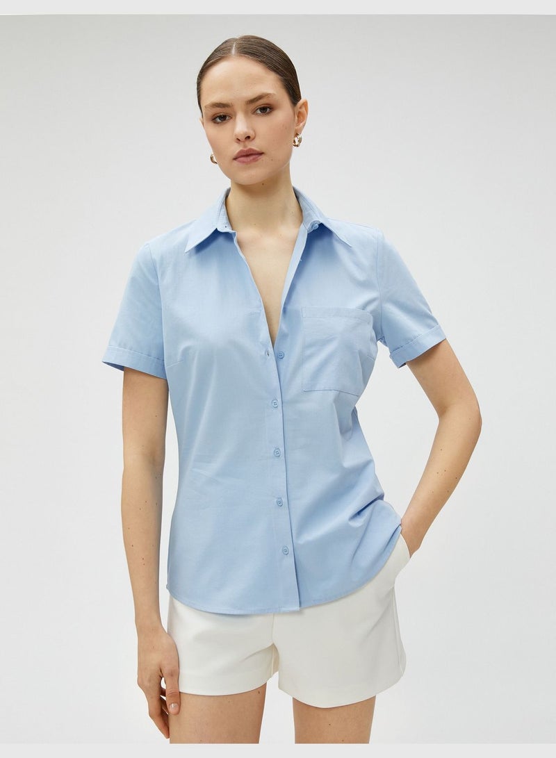 Short Sleeve Pocket Shirt Cotton