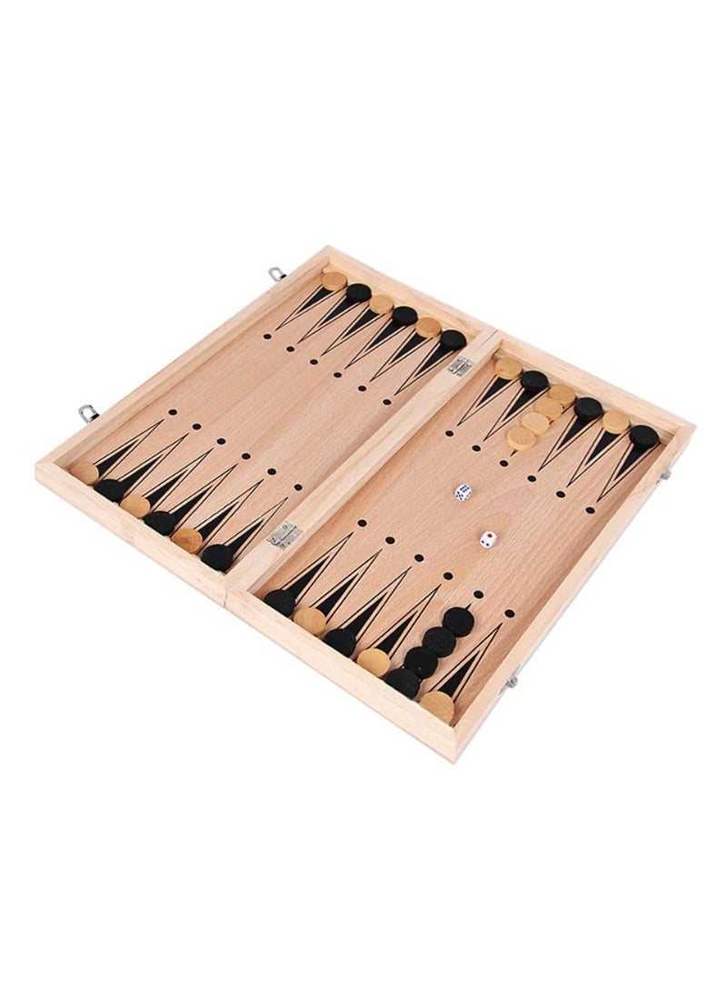 3 In 1 Chess Board Folding Wooden Portable Chess Game Board Wooden Chess Board For Adults Chess Checkers Backgammon