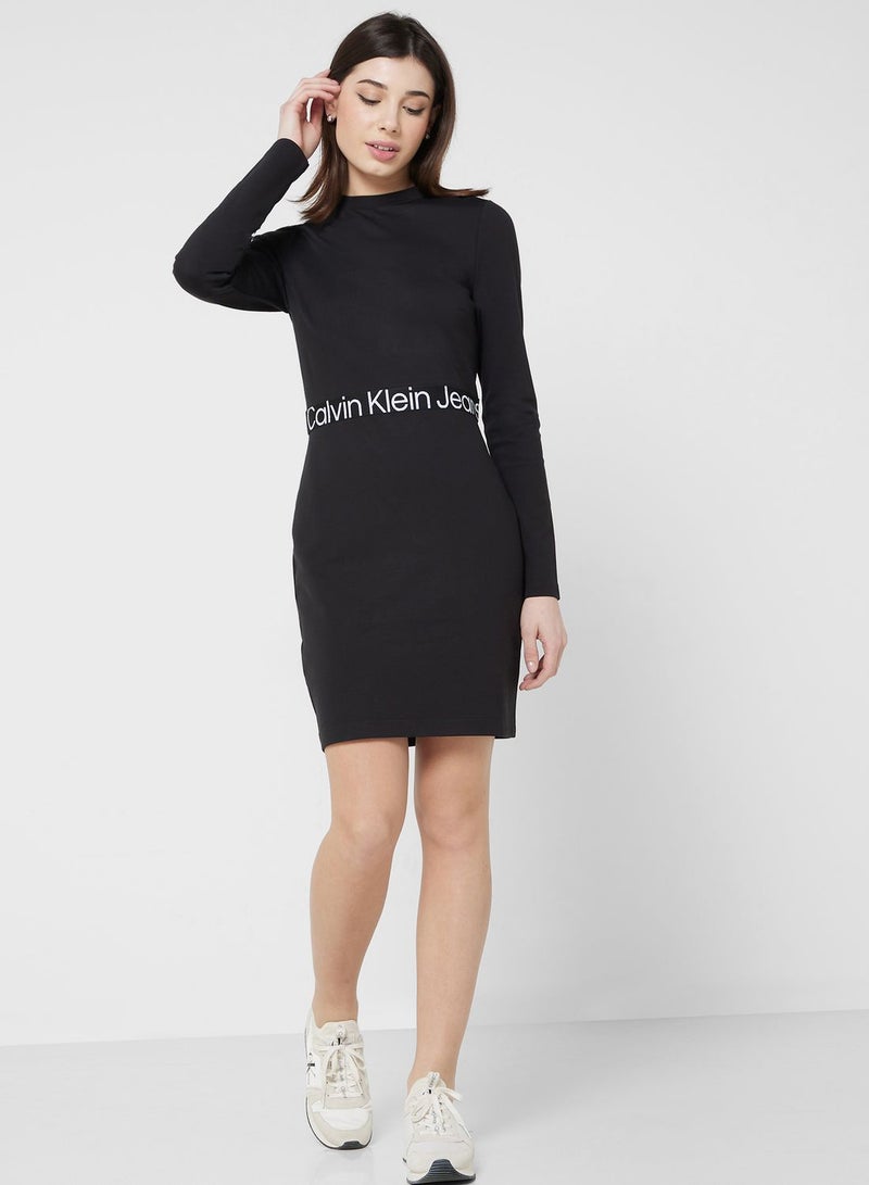 Logo Knitted Bodycon Dress