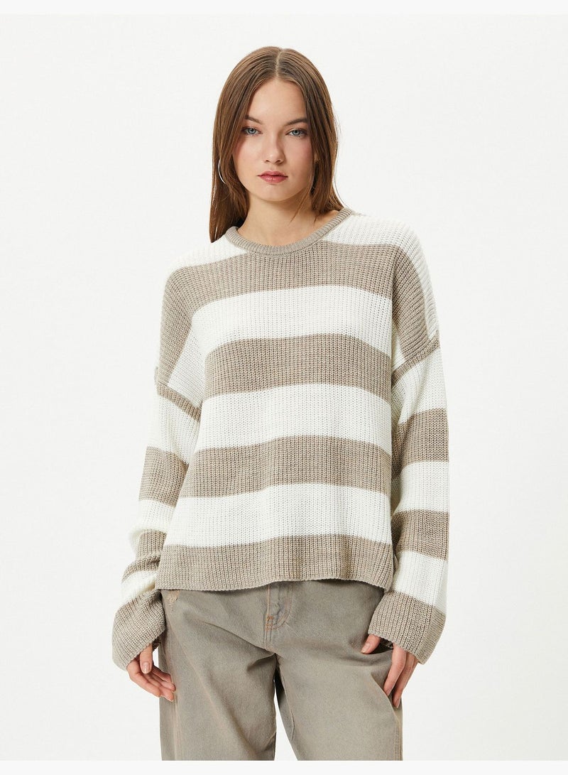 Basic Knit Sweater Long Sleeve Crew Neck