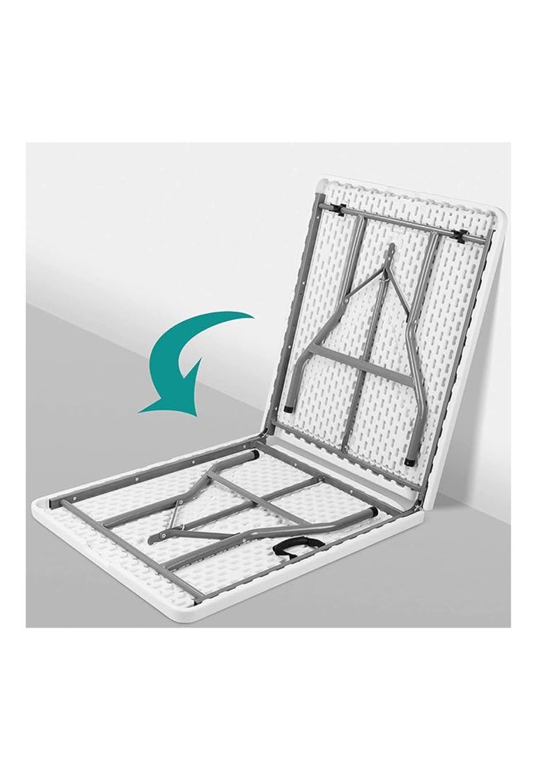 Heavy Duty Foldable Table Ideal For Crafts, Outdoor Events, Picnic Table, BBQ Party, Camping Table, Convenient to Carry With Handle, Lightweight, Portable Table 180X74X74CM Folding Table