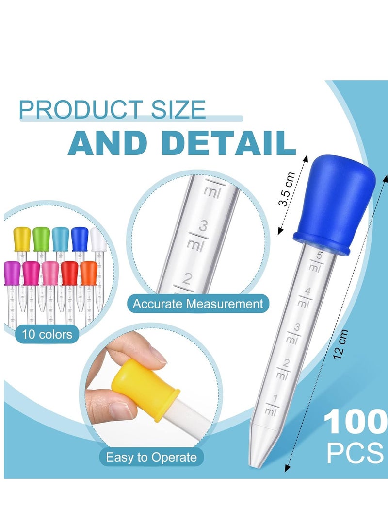 60PCS Liquid Droppers with a Clean Brush, 5ml Silicone and Plastic Pipettes Transfer Eyedropper with Bulb Tip