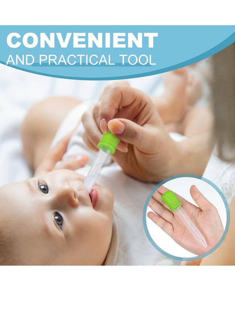 60PCS Liquid Droppers with a Clean Brush, 5ml Silicone and Plastic Pipettes Transfer Eyedropper with Bulb Tip