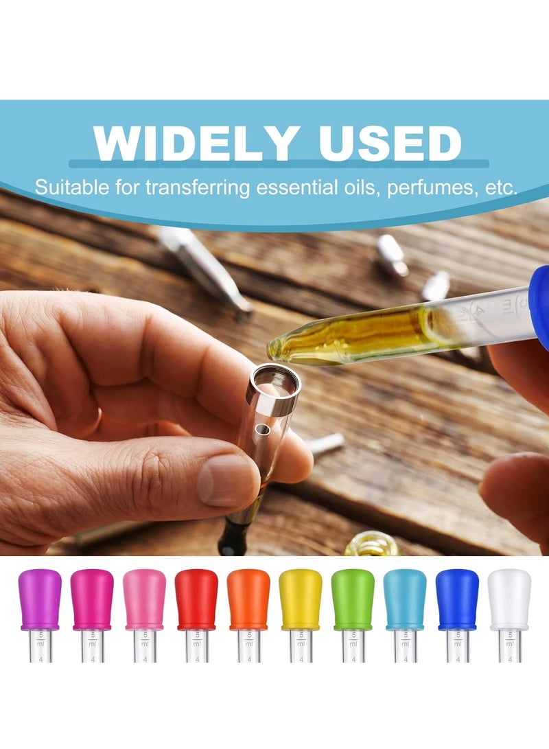 60PCS Liquid Droppers with a Clean Brush, 5ml Silicone and Plastic Pipettes Transfer Eyedropper with Bulb Tip