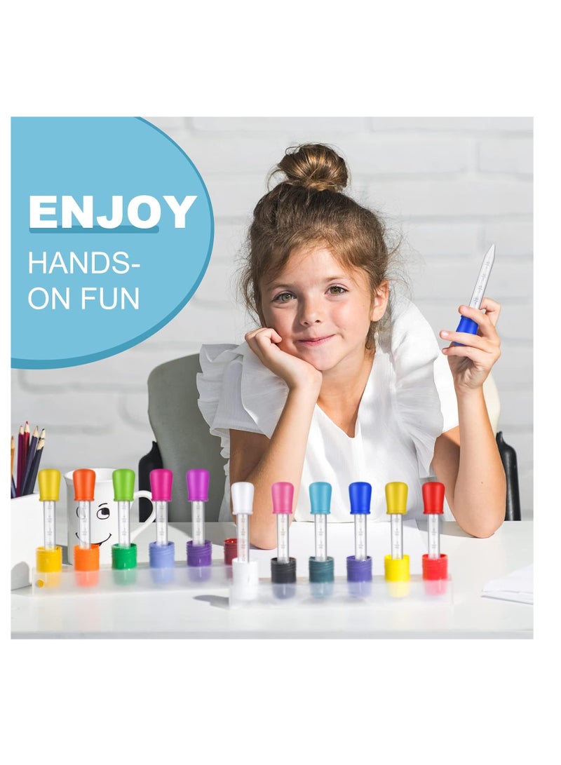 60PCS Liquid Droppers with a Clean Brush, 5ml Silicone and Plastic Pipettes Transfer Eyedropper with Bulb Tip