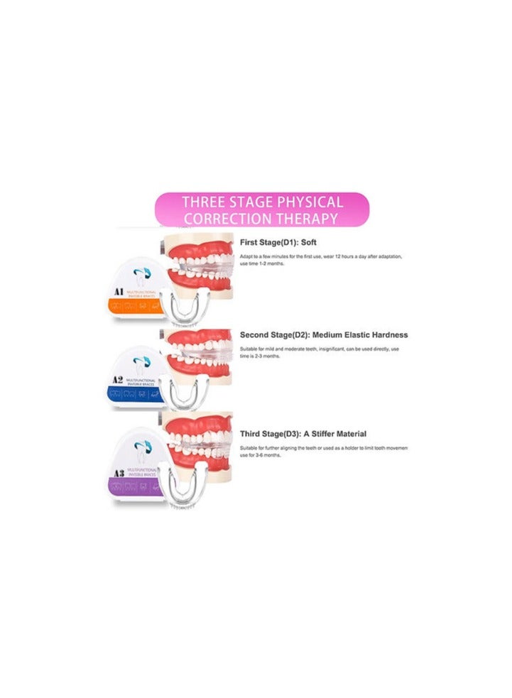 Multifunctional Invisible Silicone Teeth Braces. Three Phases, Custom Food Grade, Medical Material, Dental Aligner.