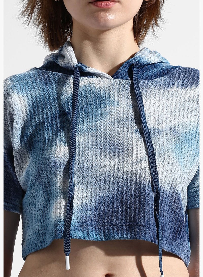 Women's Blue Tie-Dye Regular Fit Co-Ords Set