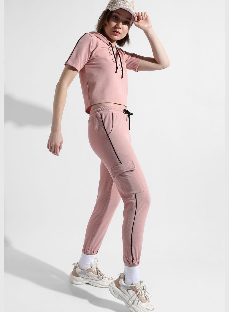 Women's Solid Pink Regular Fit Co-Ords Set