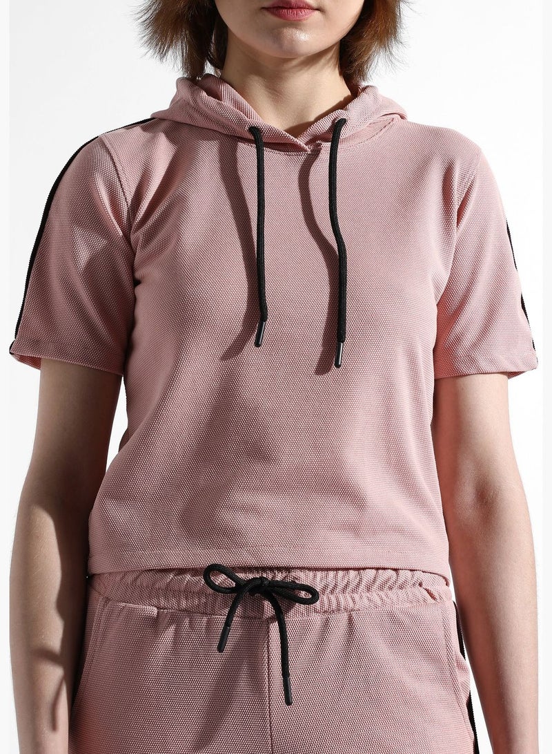 Women's Solid Pink Regular Fit Co-Ords Set