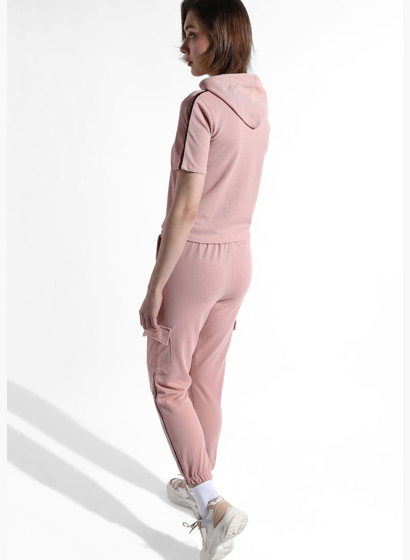 Women's Solid Pink Regular Fit Co-Ords Set