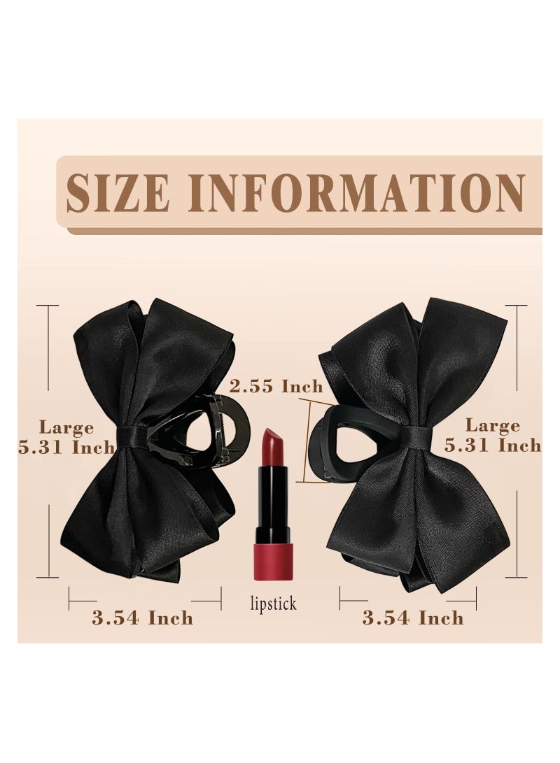 SYOSI Premium Black Bow-Knot Hair Clips for Women Thick Hair & Thin Hair, Hair Bows Claw Clip for Women Girls, Big Bows Hair Clips, Nonslip Bows Claw Clips for Women, Bow Clips for Women,Bow Clips