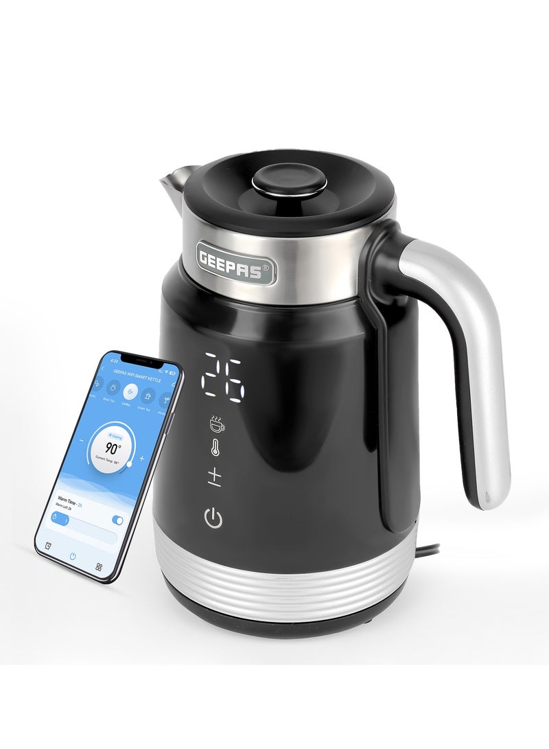 Smart Stainless Steel Kettle with Auto Boiling Shut-Off 1.7 L 2200 W GK38034 Black