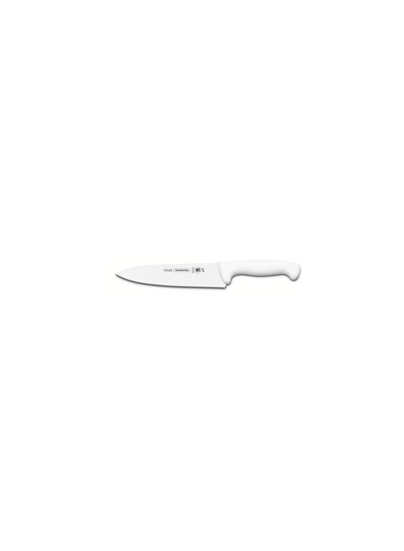 Professional 10 Inches Meat Knife with Stainless Steel Blade and White Polypropylene Handle with Antimicrobial Protection