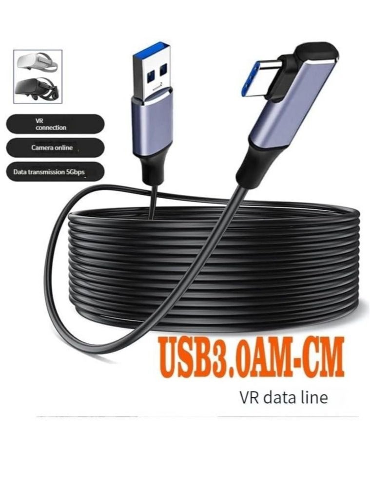 Link Cable 3M Compatible with Meta Quest Pro/Oculus Quest 2 Accessories and PC/Steam VR, High Speed PC Data Transfer, USB 3.0 to USB C Cable for VR Headset and Gaming PC