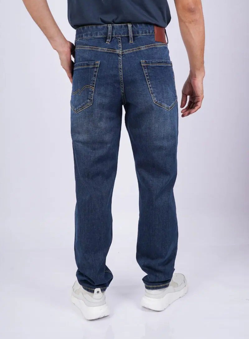 Men’s Shaded Long Sleeves Casual Denim Pants in Blue