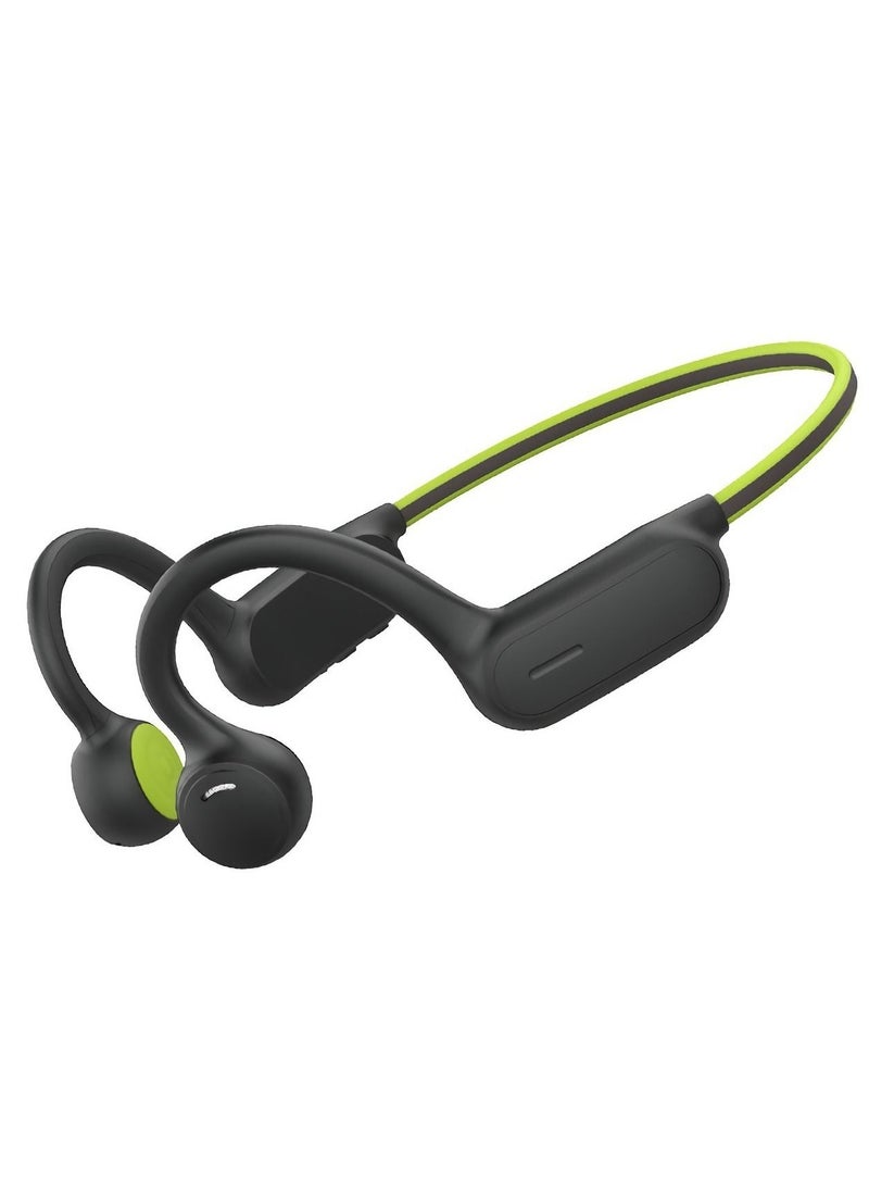 Bone Conduction Sports Bluetooth Headphones, Running Sports, Air Conduction Open Ear Headphones with Mic, IPX4 Waterproof 6D Surround Sound for Running Cycling Gym Driving Music Hiking (Green) KSA | R