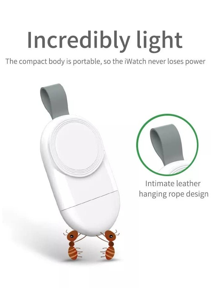 Mini Portable Magnetic Mobile Power Wireless Charger For Apple Watch white