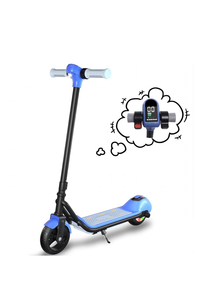 Electric Scooters 24 V Blue For Kids Bluetooth LED Display Pedal Lights E-Scooter