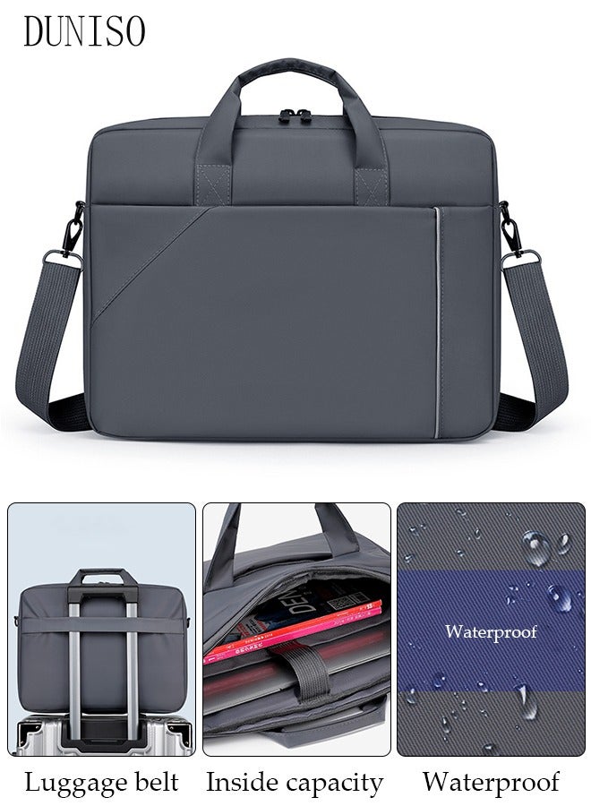 15.6 Inch Laptop Bag with Multi Compartment Lightweight Laptop Hand Bag Crossbody Bag Travel Business Briefcase Water-Resistant Dust-proof Shoulder Messenger Bag for Men and Women Work Office