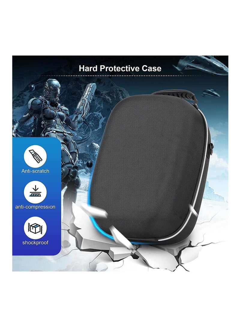 Hard Carrying Case for PlayStation VR2 All-in-One VR Gaming Headset and Touch Controllers, Portable Travel Cover Storage Bag with Shoulder Strap & Lens Cloth for PS VR2 Accessories, Black