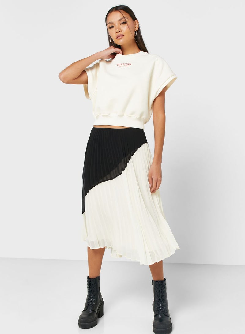 Color Block High Waist Skirt