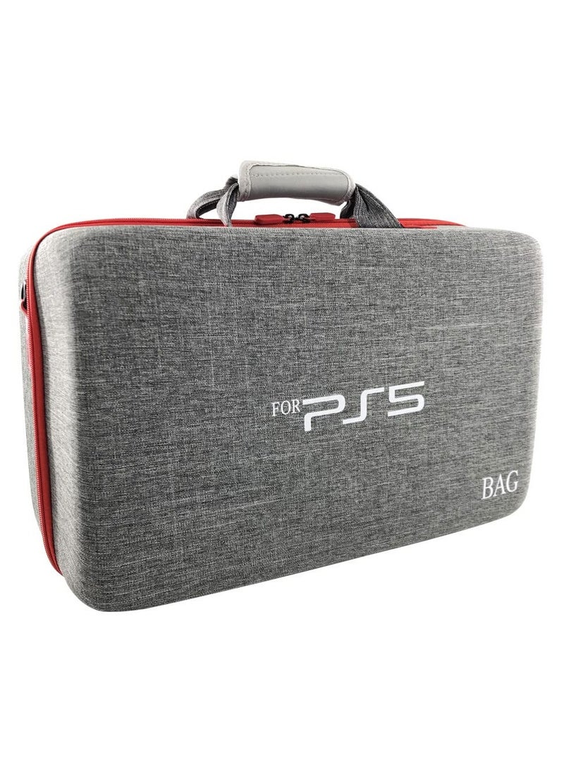 Storage Bag For PS5-Shockproof Hard Shell Bag- Luxury Waterproof Shoulder Bag For Playstation 5,Console & Accessories Storage Organizer (gray)