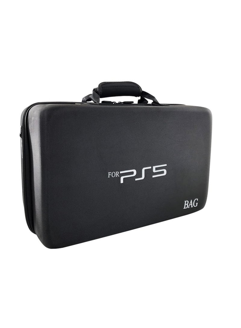 Storage Bag For PS5-Shockproof Hard Shell Bag- Luxury Waterproof Shoulder Bag For Playstation 5,Console & Accessories Storage Organizer (black)